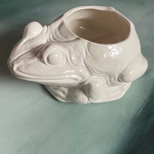 Vintage Pottery Large Frog Planter Decor